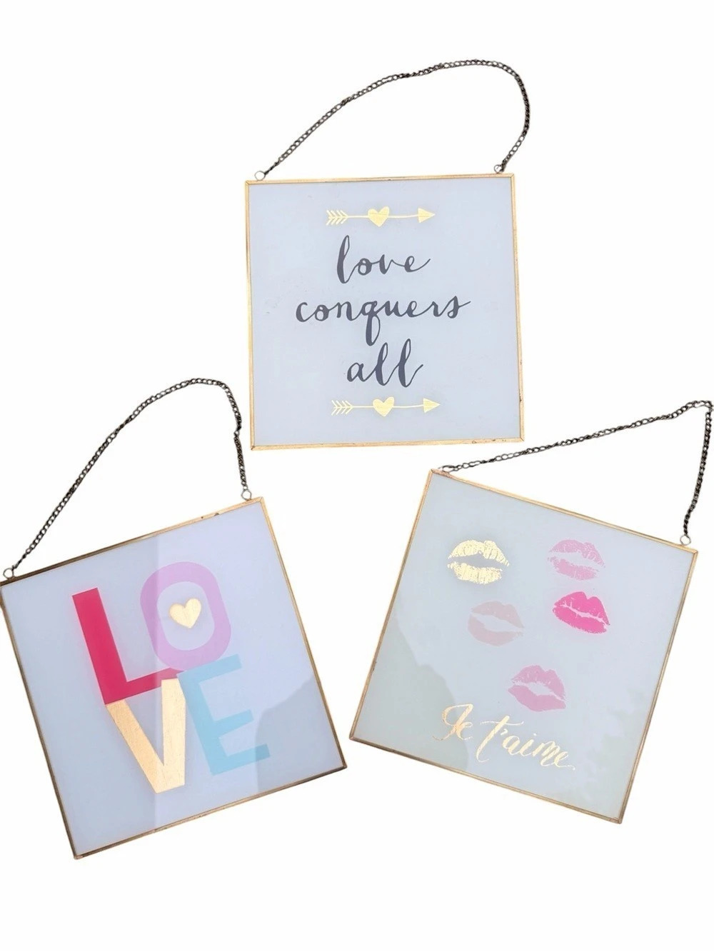 Wall Decor 3-Pieces Love-Themed Signs Metal Home Decor